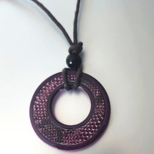 Purple Pendant Ryeglass Holder Necklace
